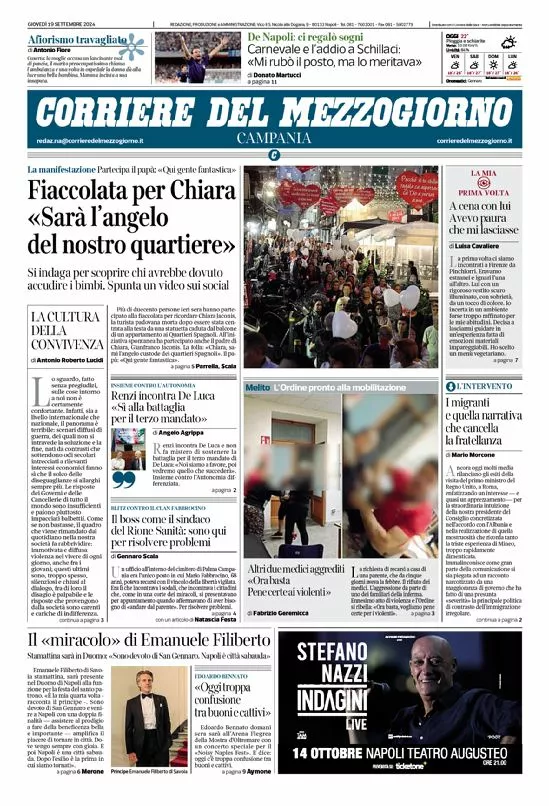 Prima-pagina-corriere del mezzogiorno-del-2024-09-19